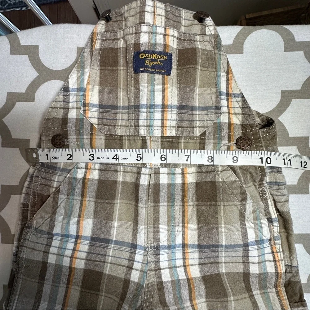OshKosh B'gosh Brown Plaid Kids Overalls